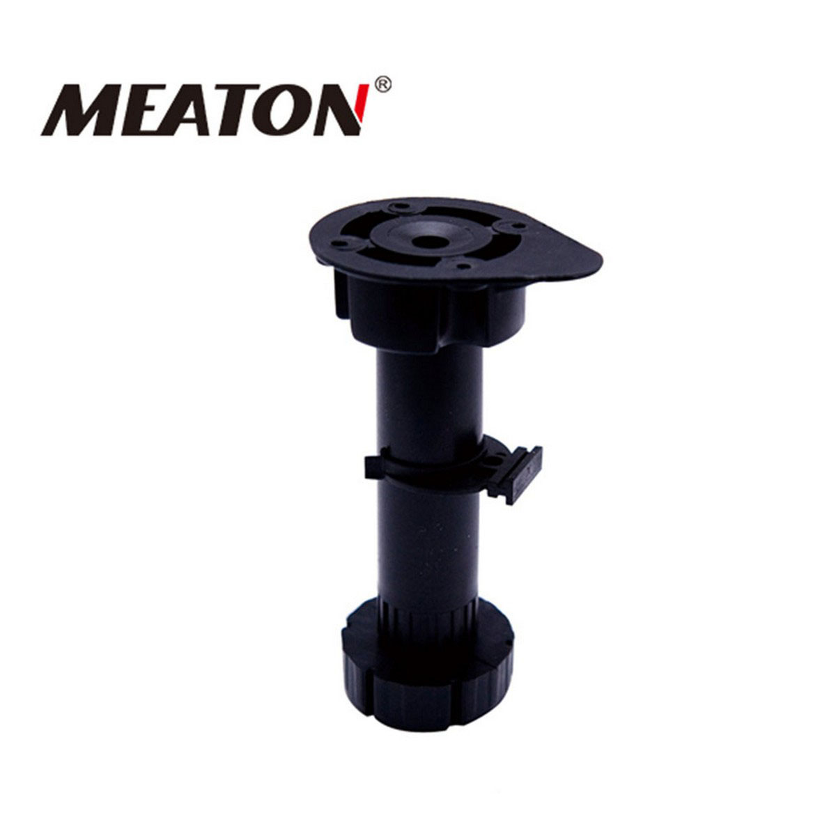 Pata plástica regulable para zócalo 95-130 mm negra