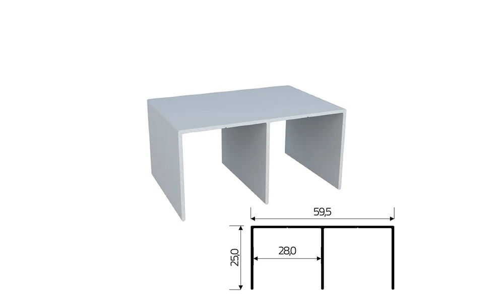Perfil superior RM 025 para RO 65 y RO 23 x 3 m